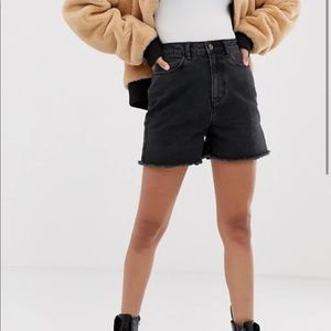 Black Denim high waisted shorts